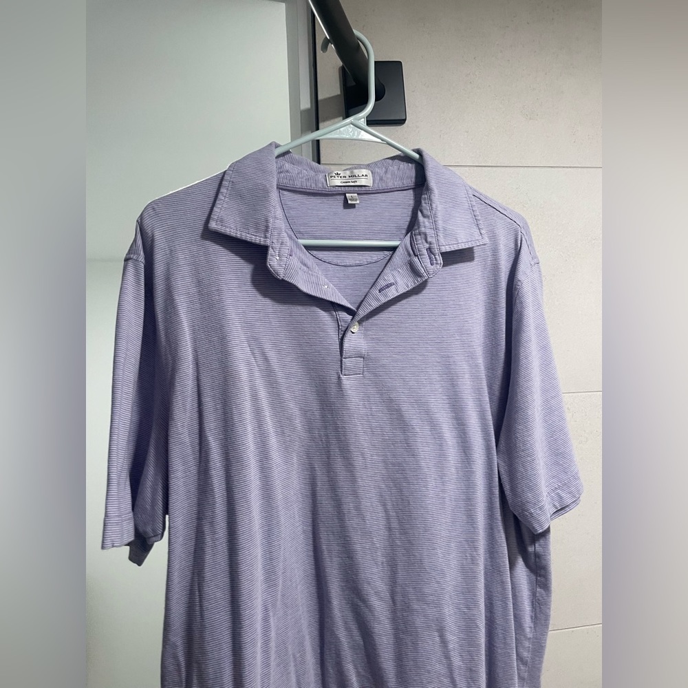Peter Millar Collared Shirt Size Large Purple